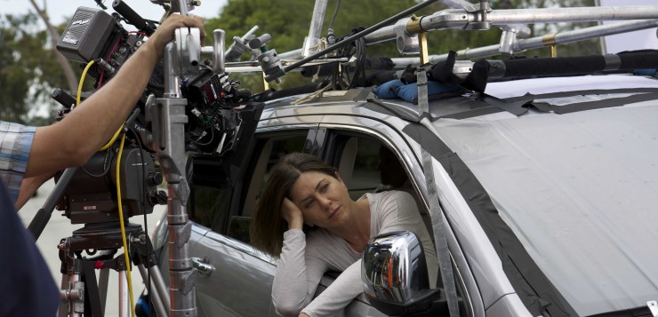 Jennifer Aniston, Sam Worthington, on the set of CAKE. Filmed at the Mountain View Mortuary, Thursday, April 3rd, 2014.