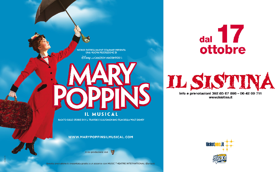 Mary Poppins il Musical arriva a Roma